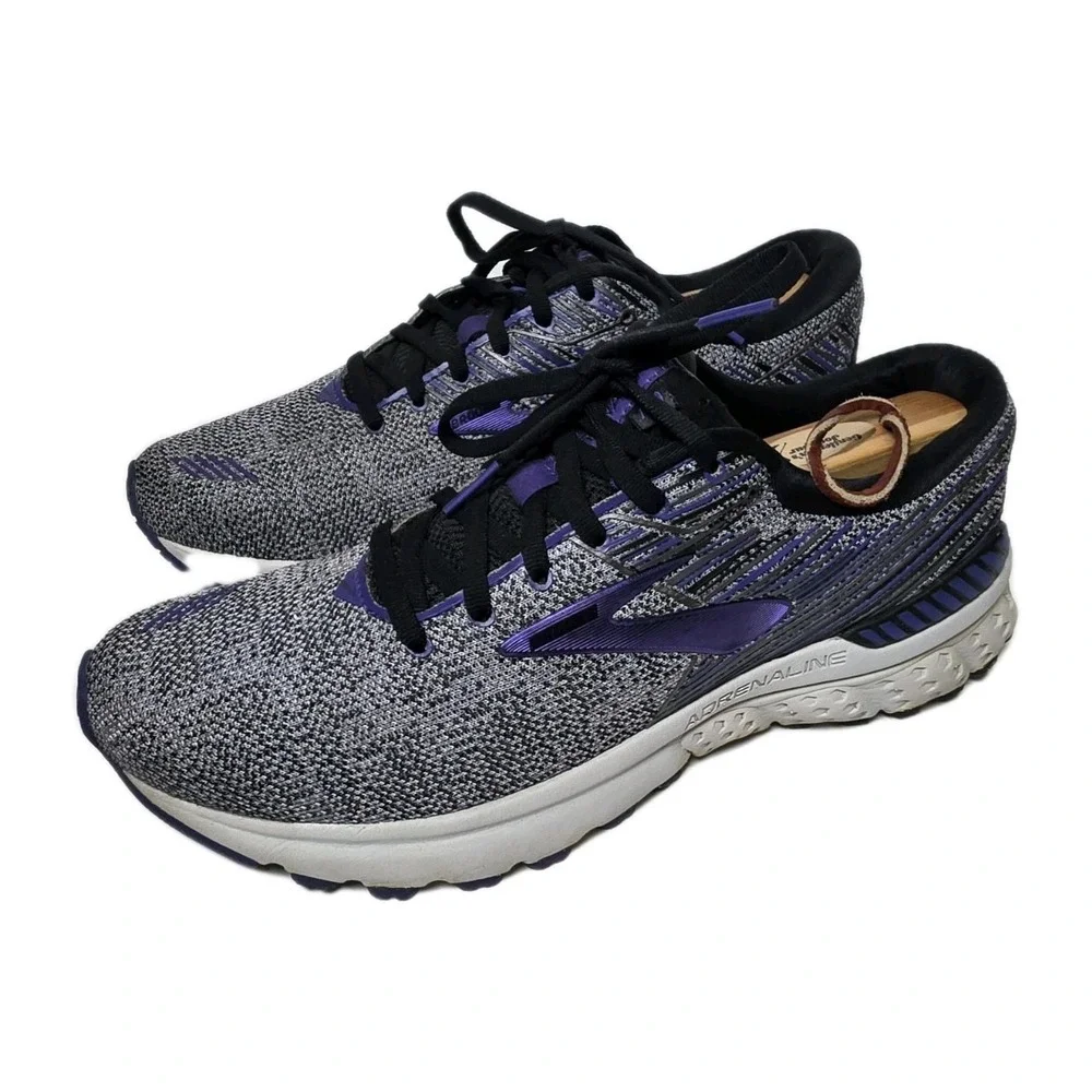 Brooks Adrenaline GTS Women's Running Shoes Gray Purple Athletic Sneakers US SB0